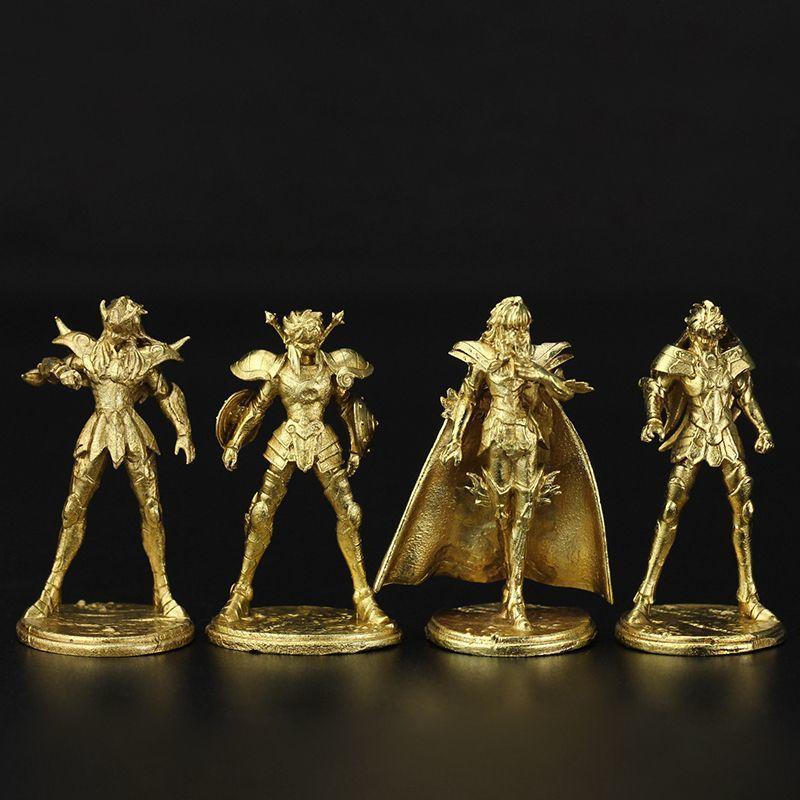5cm Anime Saint Seiya Figures Metal Brass Zodiac Sign Soldier Model Toys Board Game Chess Pieces Ornaments Christmas Gift