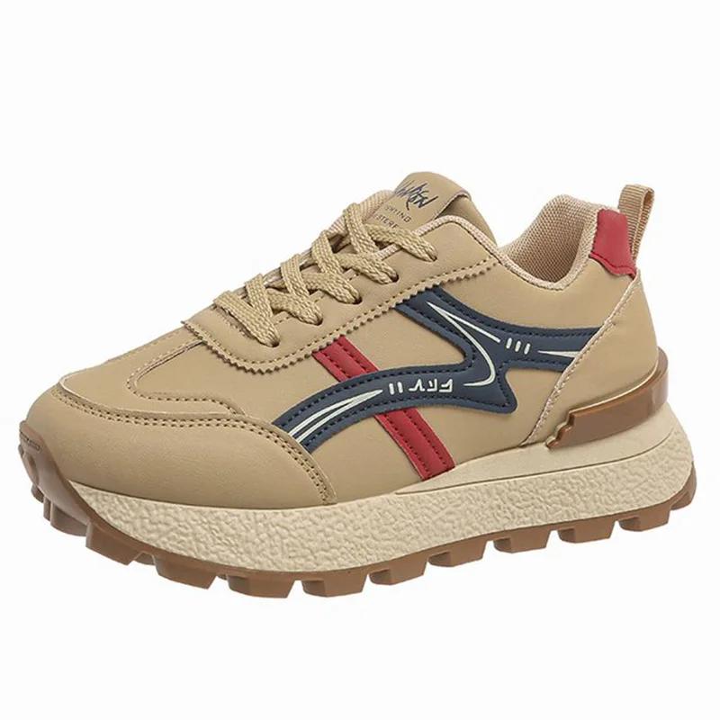 Women's Thick-soled Sneakers Fashion Winter SyfIyno New Thick-soled Women's Casual Walking Non-slip Low-top Sports Shoes