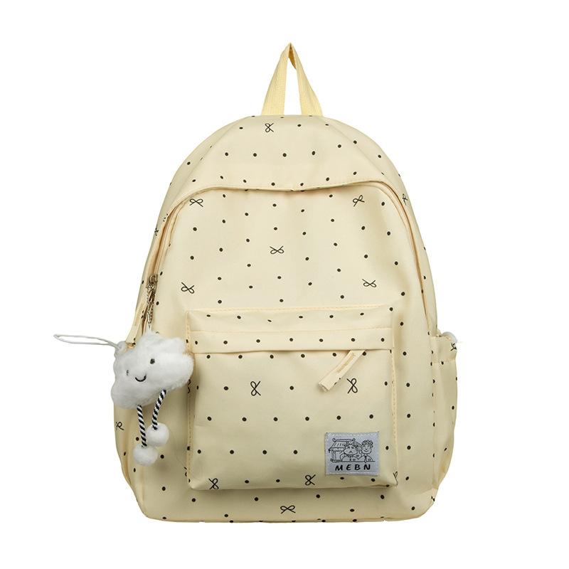 Schoolbag Japanese ins new high-value polka dot backpack junior high school students lightweight schoolbag large capacity small fresh backpack