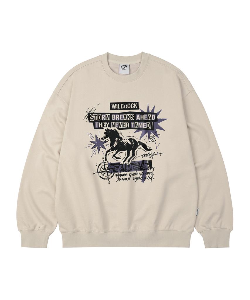 WILDROCK Storm Horse Oversized Sweatshirt_9 Col (B Type)