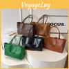 Color Solid Simple Large Capacity Women Casual Woven Tote Bag For Daily Use