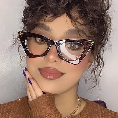 Women's Sunglasses Sun Protection UV Protection Fashion Personality Sunglasses Anti-Blue Light Retro Plain Glasses Street Shooting Student Commuting