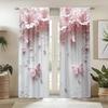 Pink Flowers and Butterflies - Pole Bag Curtains   Bedroom and Kitchen Decoration   Home Decoration   Living Room Decoration