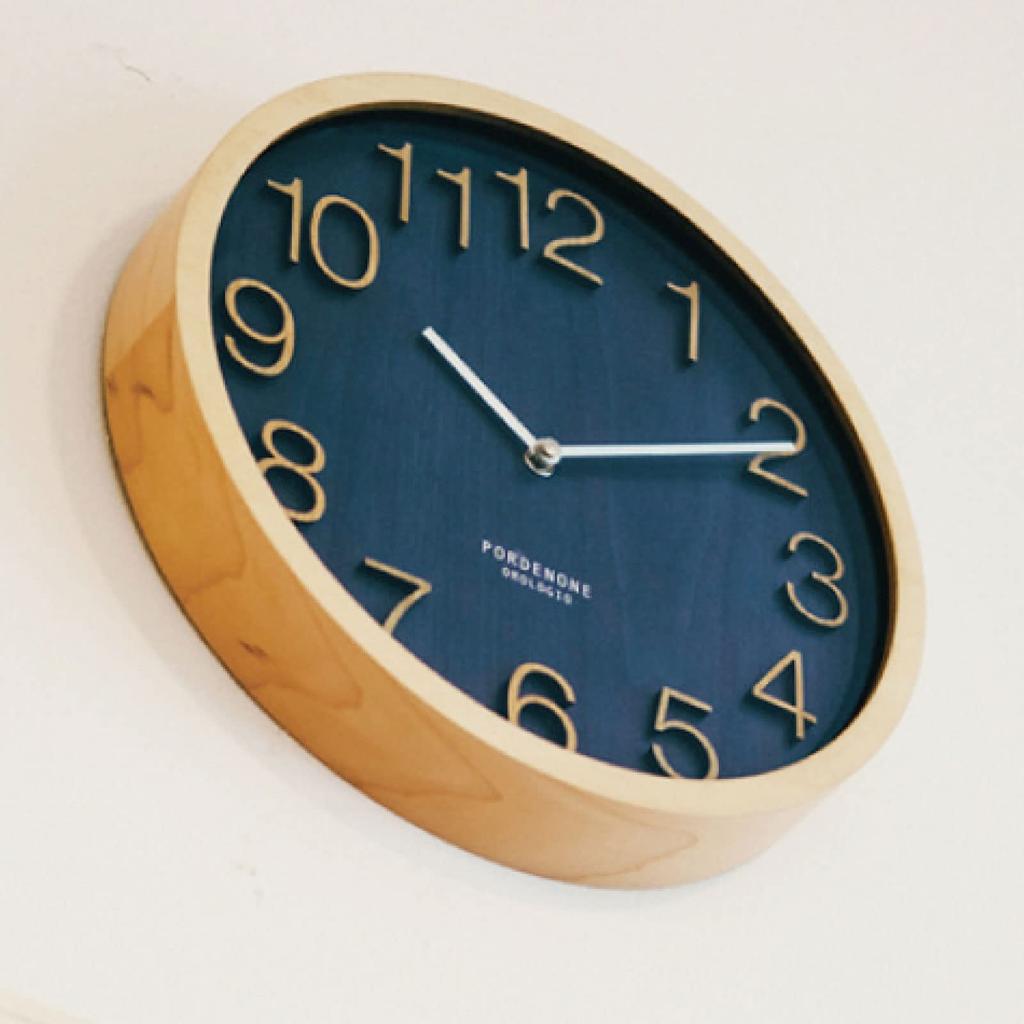 Interform Wall Prock Navy 30cm Diameter Clock, Radio-Controlled, CL-2940NV, Wood,