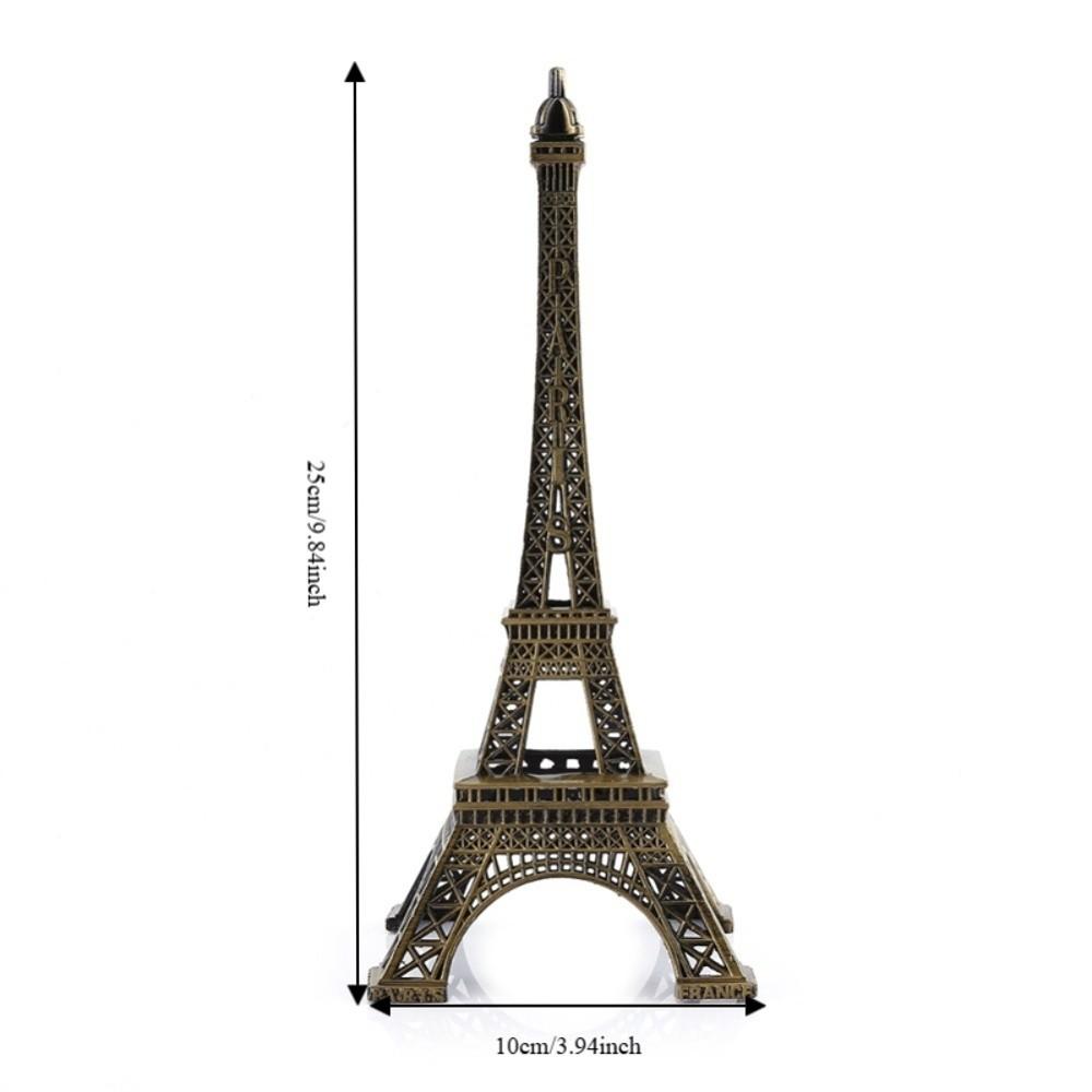 Bronze Tone Paris Eiffel Tower Figurine Statue Exquisite Craft Stylish Building Model Miniature Replica Creative