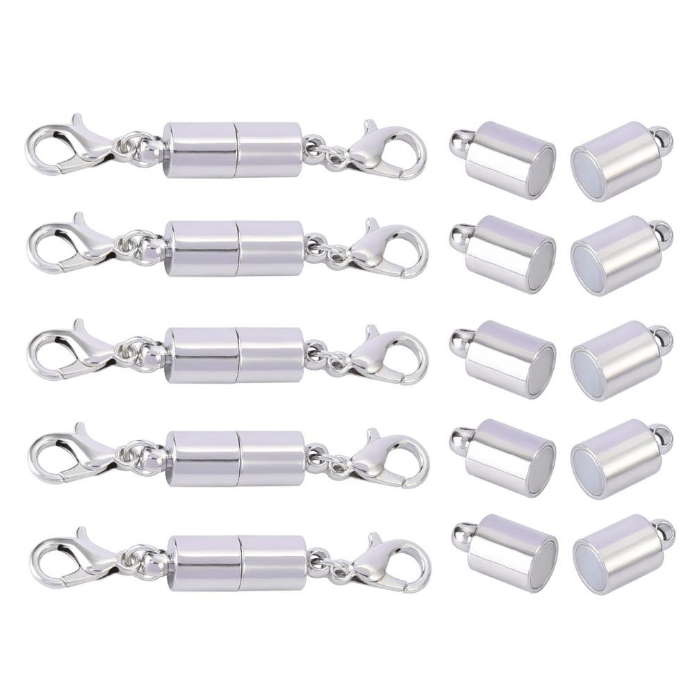4Pcs/Lot Round Magnetic Clasps for Jewelry Making Magnet End Clasp Connectors Buckle Metal Clasp with Lobster Clasps