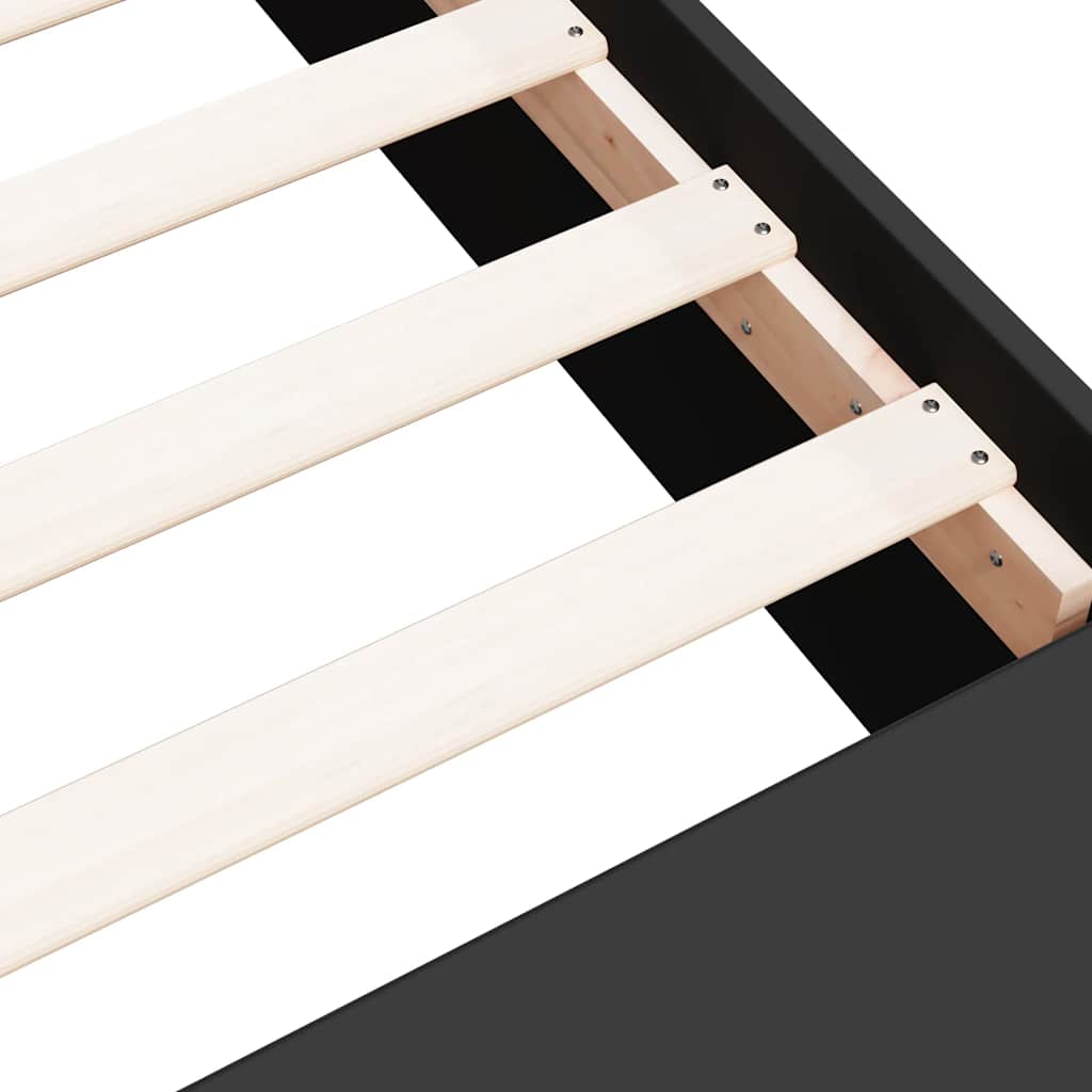 Bed Frame Black 75 x 190 cm Particleboard