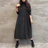 Women Fleece Lined Corduroy Trench Coat Vintage Loose Mid‑Long Long Sleeve Windbreaker Jacket For Autumn Winter
