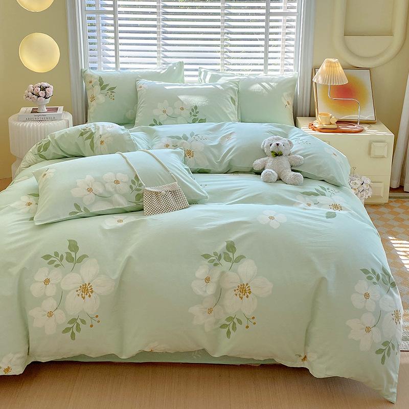 Home Textiles 60 Long-Staple Cotton Pure Cotton 4Pcs Set Cotton Bed Sheet Quilt Cover 3Pcs Set Bed Hat Class A Maternal And Infant Grade