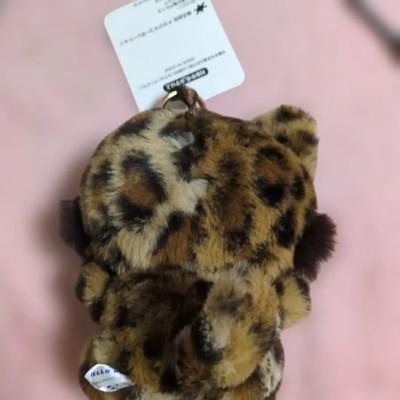 Sanrio Hello Kitty Fine Face Cat Plush Mascot Keychain Brown Leopard Print