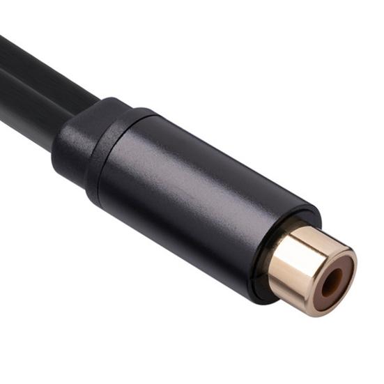 3686MMF-03 Audio Cable Portable Stable Connection 30cm Multifunctional PVC RCA Female to 2 RCA Male Splitter Cord for Power Amplifier
