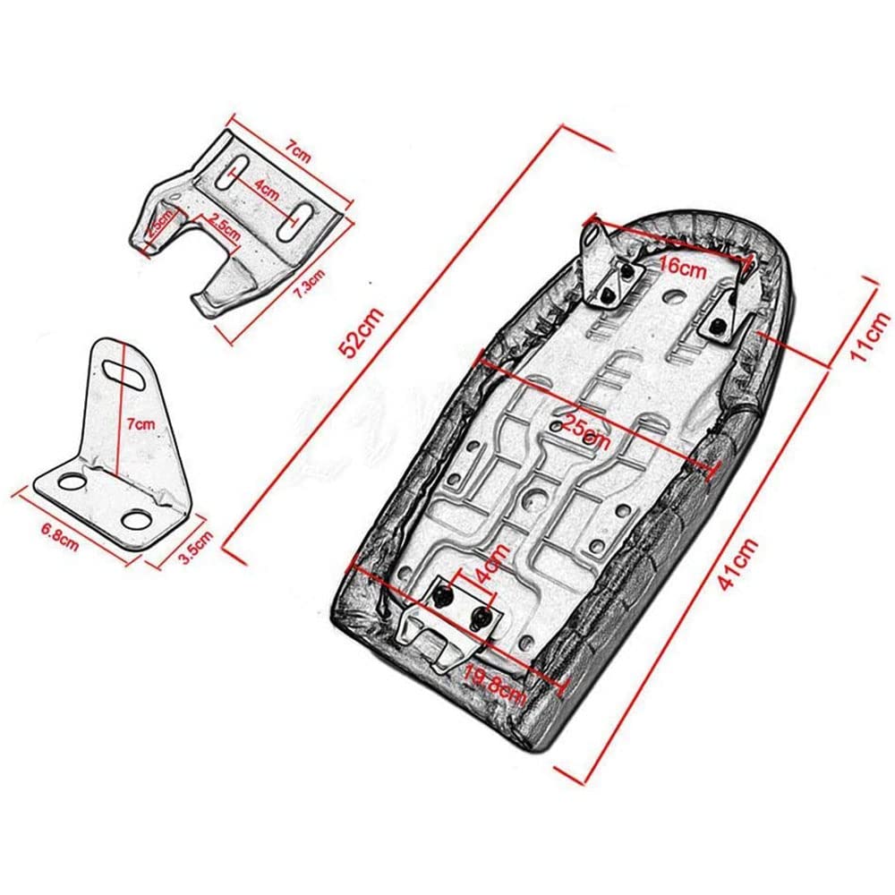 YIBO KZ GS SR Cafe Racer Seat with PU Leather, Abrasion-Resistant and Durable Hump Seat Cushion (Brown)