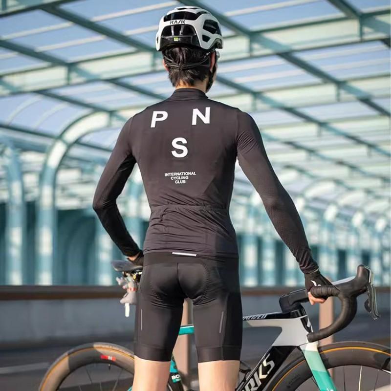 Mens Cycling Long Sleeve Jersey Breathable UV Protection Mountain Road Bike Riding Top
