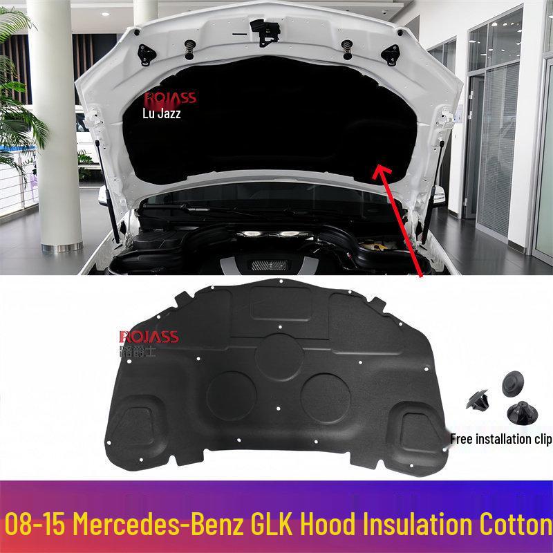 Звуко- и теплоизоляционная накладка капота для Mercedes-Benz W204 GLK (08-15 GLK200, GLK260, GLK300) Brand: Includes Installation Buckles - Hood