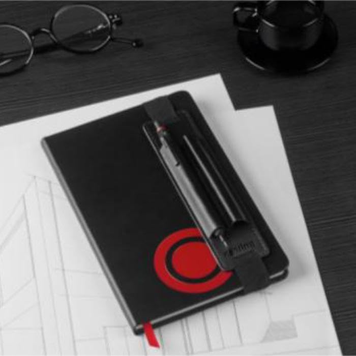 Rotring 600 Mechanical Pencil Gift Set (Single Pencil), Hardcover Notebook, Pen Pouch, Black, 0.5mm Mechanical Pencil