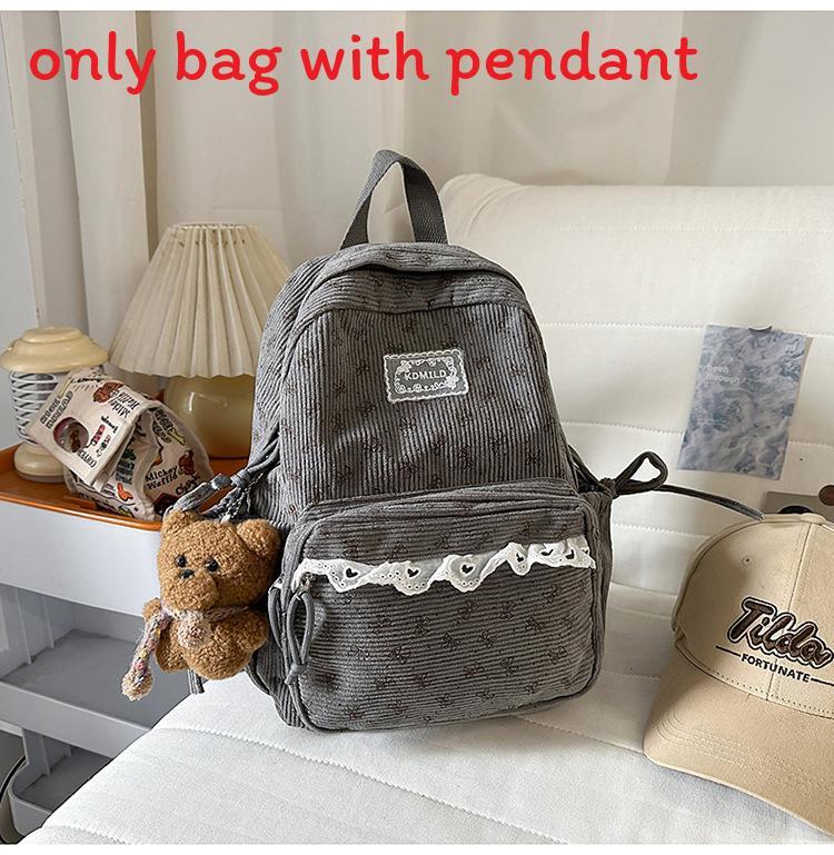 Korean Style Girls Backpack With Bow Pattern For School And Travel Purposes