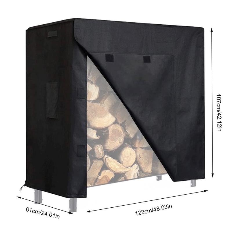 Firewood Rack Cover Oxford Fabric Firewood Rack Cover Heavy Duty Log Rack Cover Adjustable Protection Cover Weather Resistant