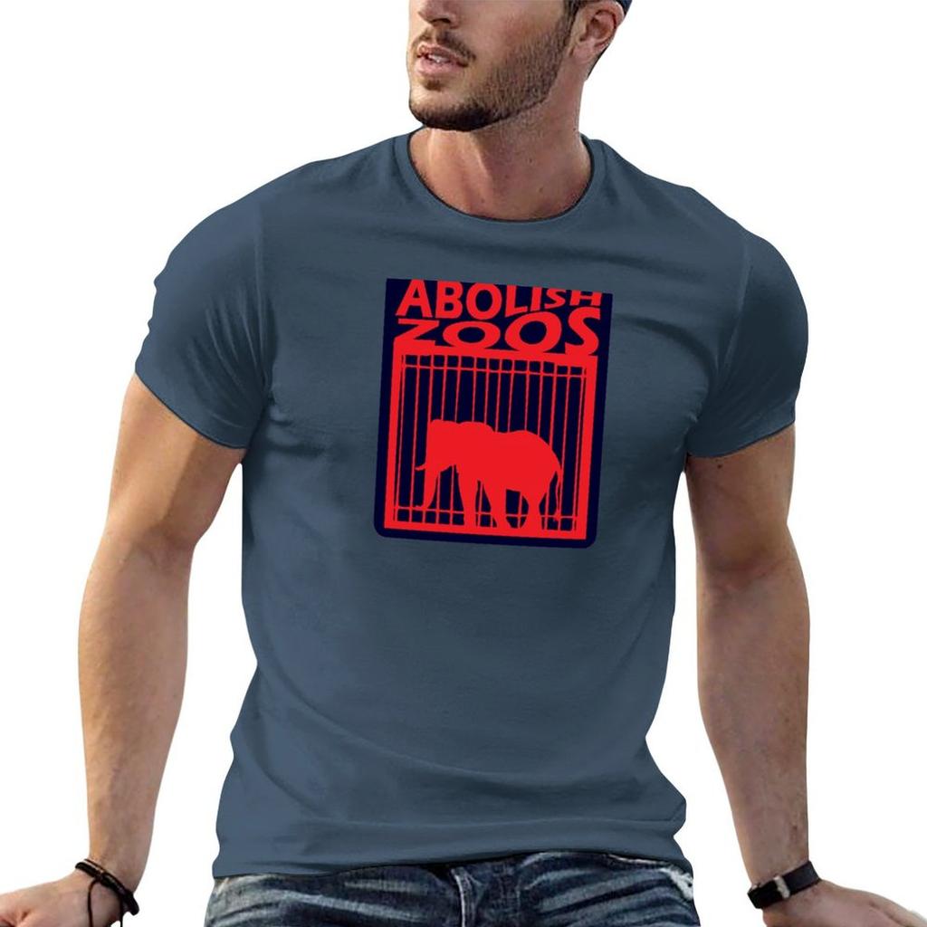 Abolish Zoos Red Elephant Silhouette In Cage TShirt Fashion Pattern Printed Tee Shirt