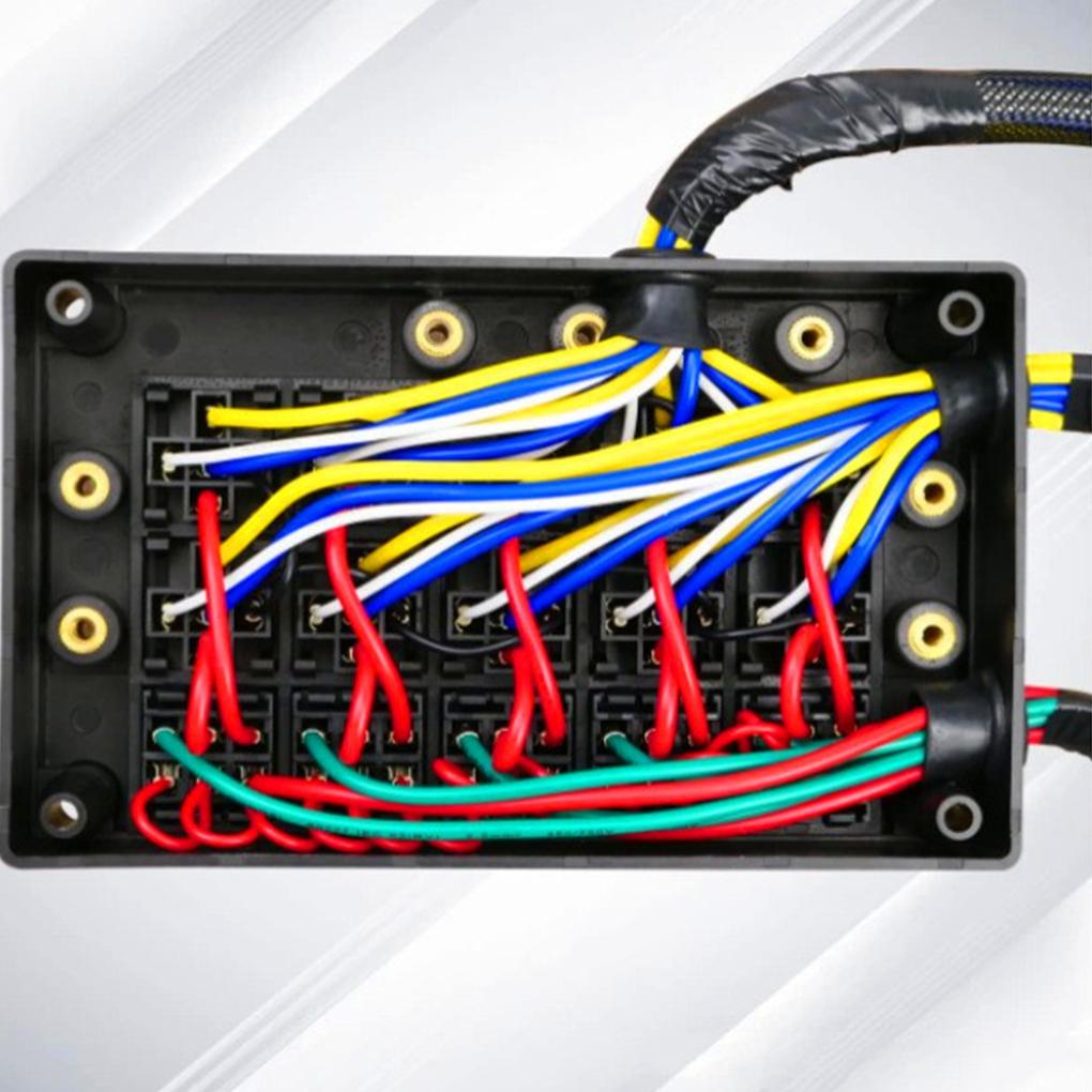 12V bil relé stikkontakt boks 15-veis blad sikringsholder for biler Marine Central Electric Multi-Channel Universal Engine