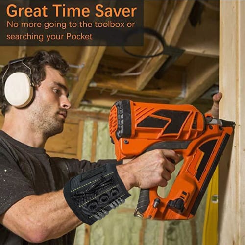 Magnetic Wristband, Magnetic Wristband for Screws - Magnetic Wristband for Tools Magnet Nail Wrist Holder - Wristband with Strong Magnet, Holds Screws