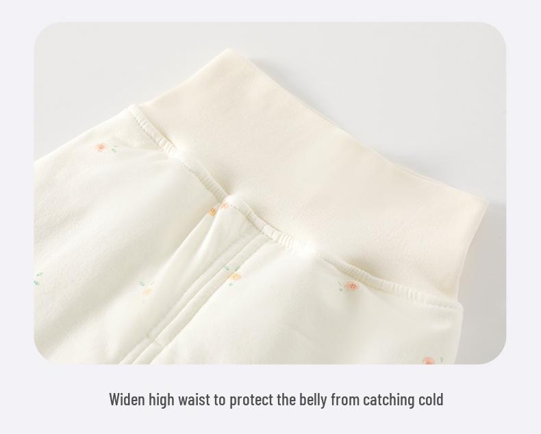 Autumn Warmth Baby Cotton Two-Piece Set - High Waist, Padded Korean Style Infant Homewear