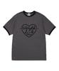 BORN CHAMPS [5 Colors] Heart L&S Women'S Fleece Ringer Short Sleeve T-Shirt B25St52