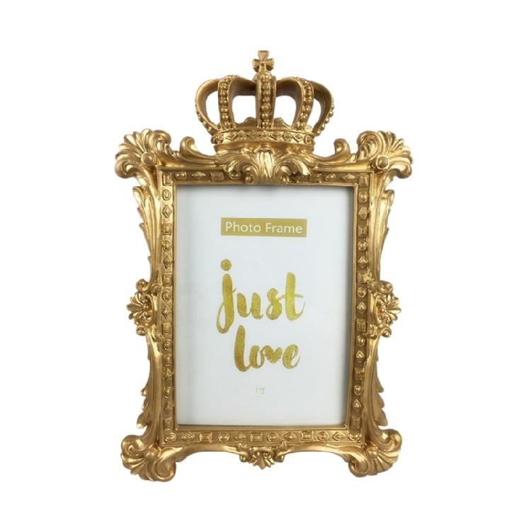 

Crown Resin Picture Photo Frame Victorian Home Decors Photo Stand Desktop Frame with Kickstand For Wedding Parties 6 inch