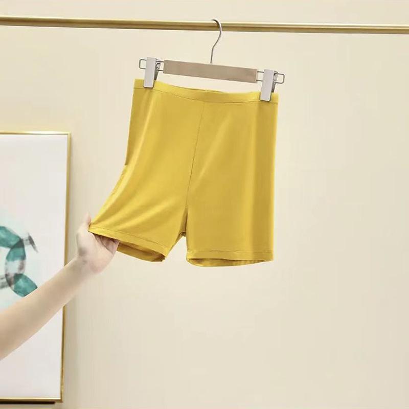High Waist Modal Solid Color Women's Three-Quarter Leggings - No Roll Hem, Thin, Large Size, Anti-Exposure Safety Shorts