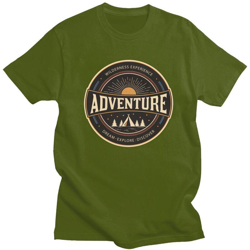 Custom Adventure Outdoor Wilderness Explorer Camping T Shirt for Men Tshirt Leisure Tees Short Sleeves Tshirt Clothing Gift