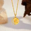 Gold Furnace Craft Necklace Star Moon Sun Pendant Electroplated Titanium Steel Fade Resistant Jewelry