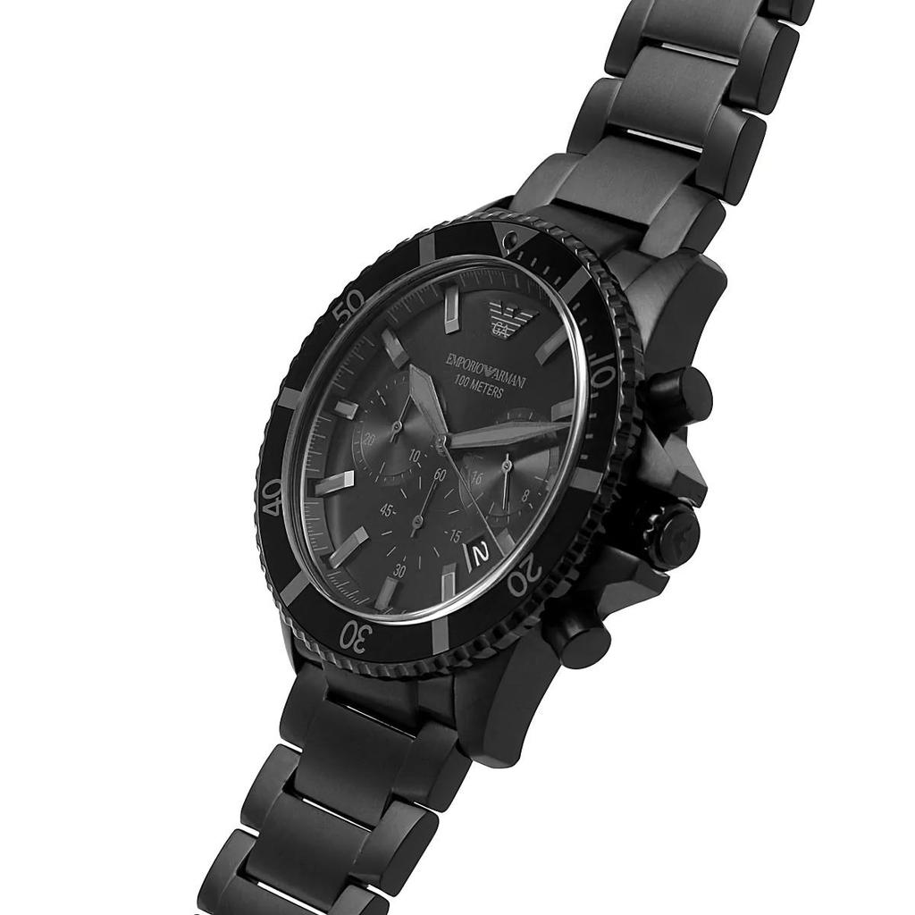 Emporio Armani AR11363 Herren-Chronograph, komplett in Schwarz