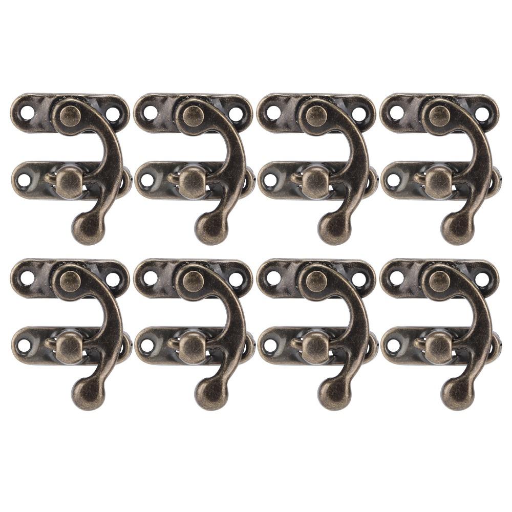 46PCS Bronze Retro Buckle Locks Metal Corner Trim Box Hinges Corner Protectors  Wood Chest