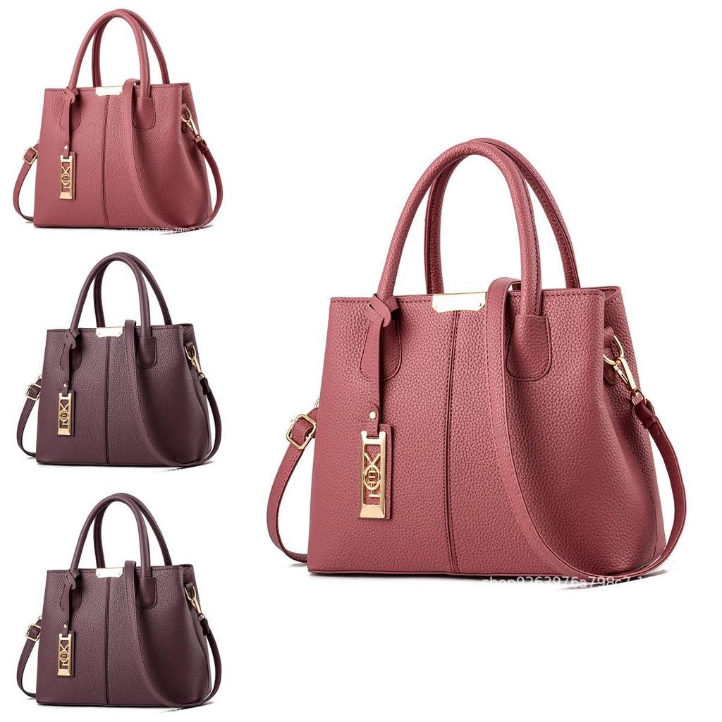 Stylish Large Capacity Mom Handbag For Middle-aged Women In Elegant Purple Color