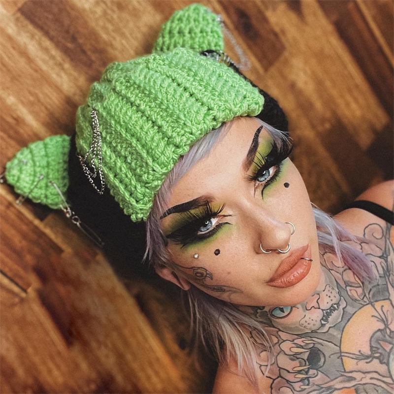 Neu Handgemachte Gehäkelte Elfenmütze Elfenmütze Eltern-kind-mütze