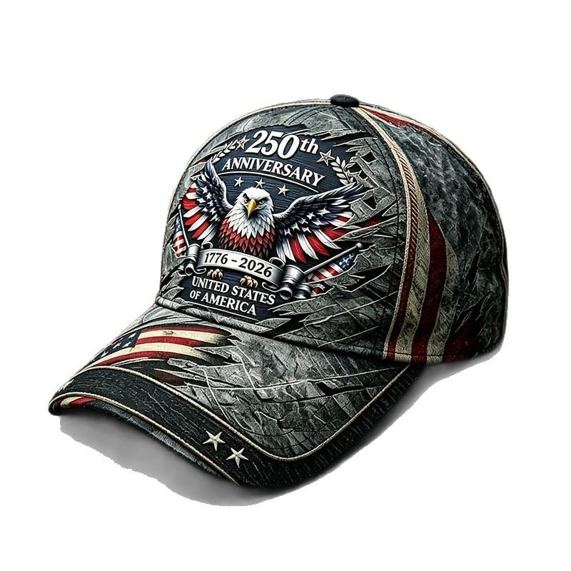 D Print Independence Day Commemorative Sunshade Baseball Cap Outdoor Cap Non-embroidered