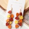1 paire Automne Hiver Acrylique Luxe Émail Cuit Faux Texture Argile Douce Boucles d'oreilles Feuilles Fait Main Délicat Élégant Style Vintage Gouttes