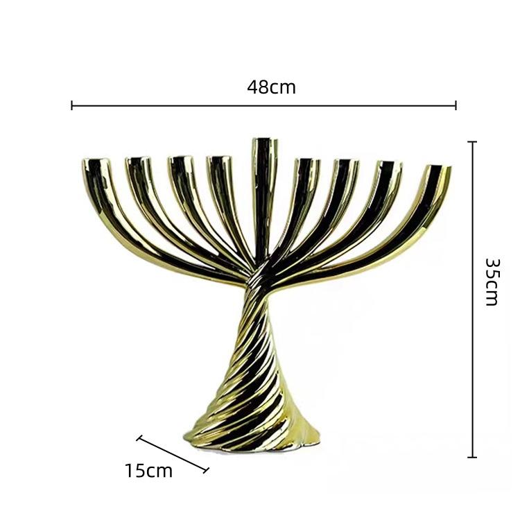 Creative Metal Candle Holder Nine Gold Geometric Twist Candle Stands Candlestick Fishtail Centerpieces Home Decoration