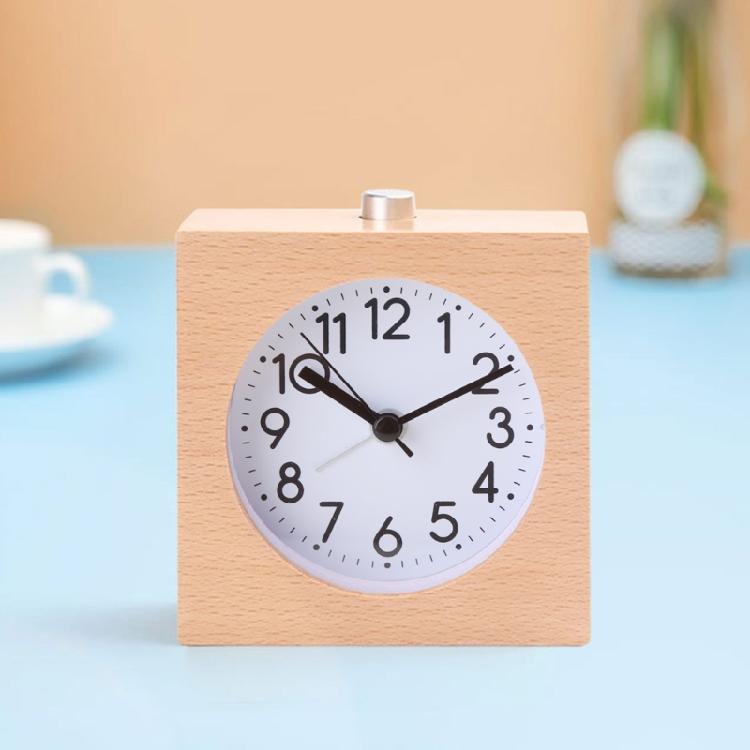 Alarm Clock Timer Reminder Square Wooden Alarm Clock for W/ Night Light for Stud