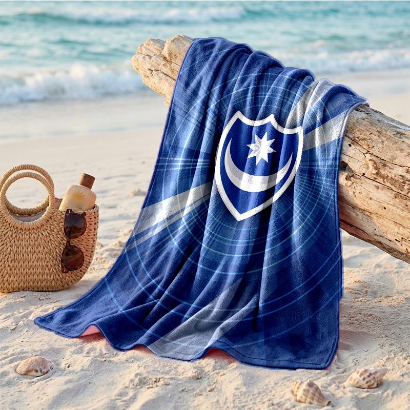 Asciugamano da Spiaggia Morbido Asciugatura Rapida Tema Portsmouth FC?Asciugamano Asciutto Per Vacanze Estive Al Mare Nuoto