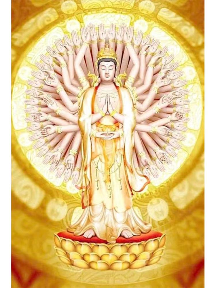 

Цветная статуя Будды Гуаньинь, вышивка своими руками, полный квадрат/круглый бриллиант 5d, вышивка крестом, мозаика, буддийское зачатие, лотос Full Round 20x40CM