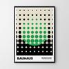 Poster Green Black Bauhaus Dots