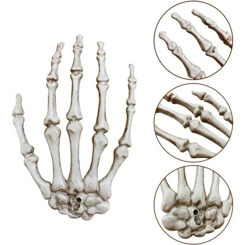 Halloween Scary Skeleton Hand Claw Prop Bone Hand Ornament Haunted House Bar Decoration Prank Horror Party Display