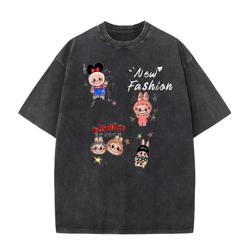 

LABUBU The Monster Theme Manga T-Shirt Tee Undershirt Vintage Washed Cotton XL