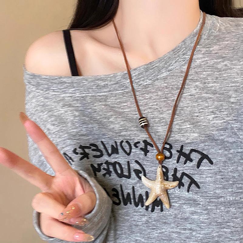 Ethnic Style Bodhi Flower Necklace For Women Girls Long Woven Flower Sweater Chain  Jewelry Accessories Birthday Gifts