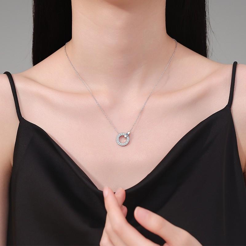 D Color Moissanite Pendant Necklace Choker Minimalist Versatile Jewelry Women