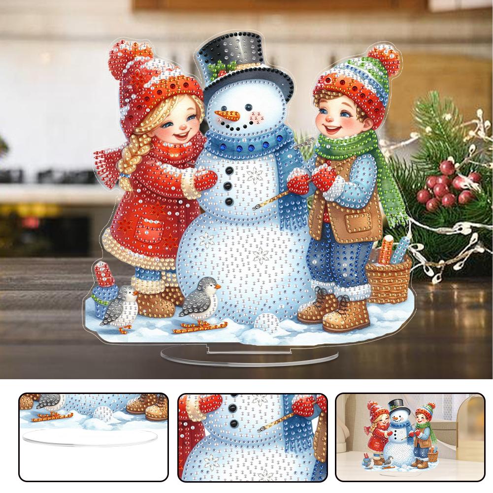 2D Flat Christmas DIY 5D DIY Diamond Art Tabletop Decorations Diamond Painting Desktop Decorations for Home Office Desktop Decor