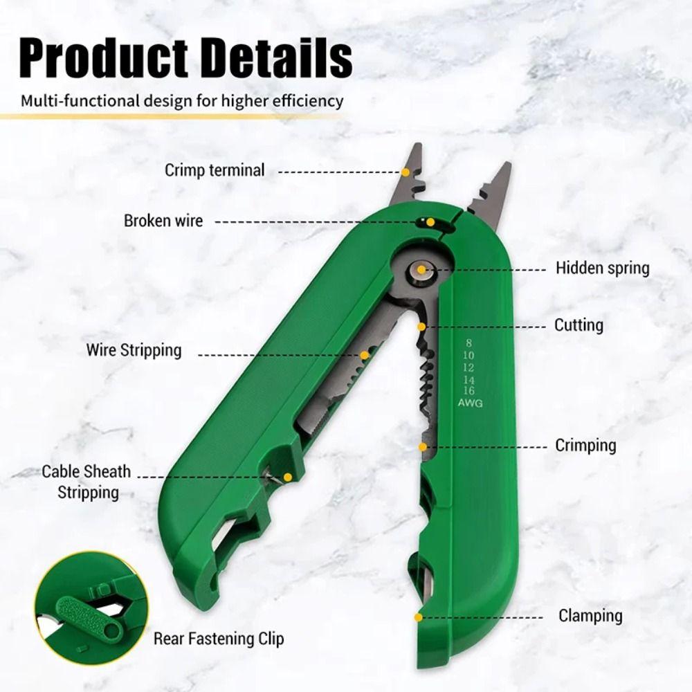 Small Wire Stripper Tool Wire Stripper Crimper Anti-slip Micro Wire Strippers Multifunctional All-in-One Cable Plier