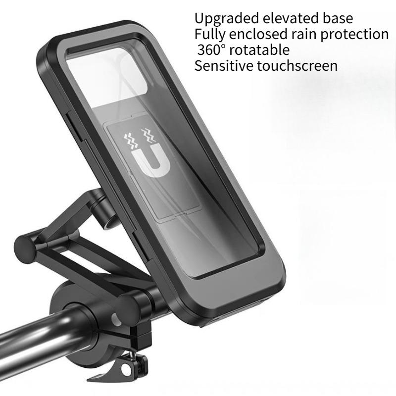 1PC mobile phone waterproof bag, bicycle navigation waterproof bracket, rider handlebar bracket, electric motorcycle handle mobile phone bracket. чёрный