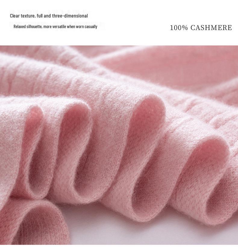 100% Pure Cashmere Women's Scarf - Fashionable, Warm, Comfortable, Solid Color Knit for Autumn/Winter
