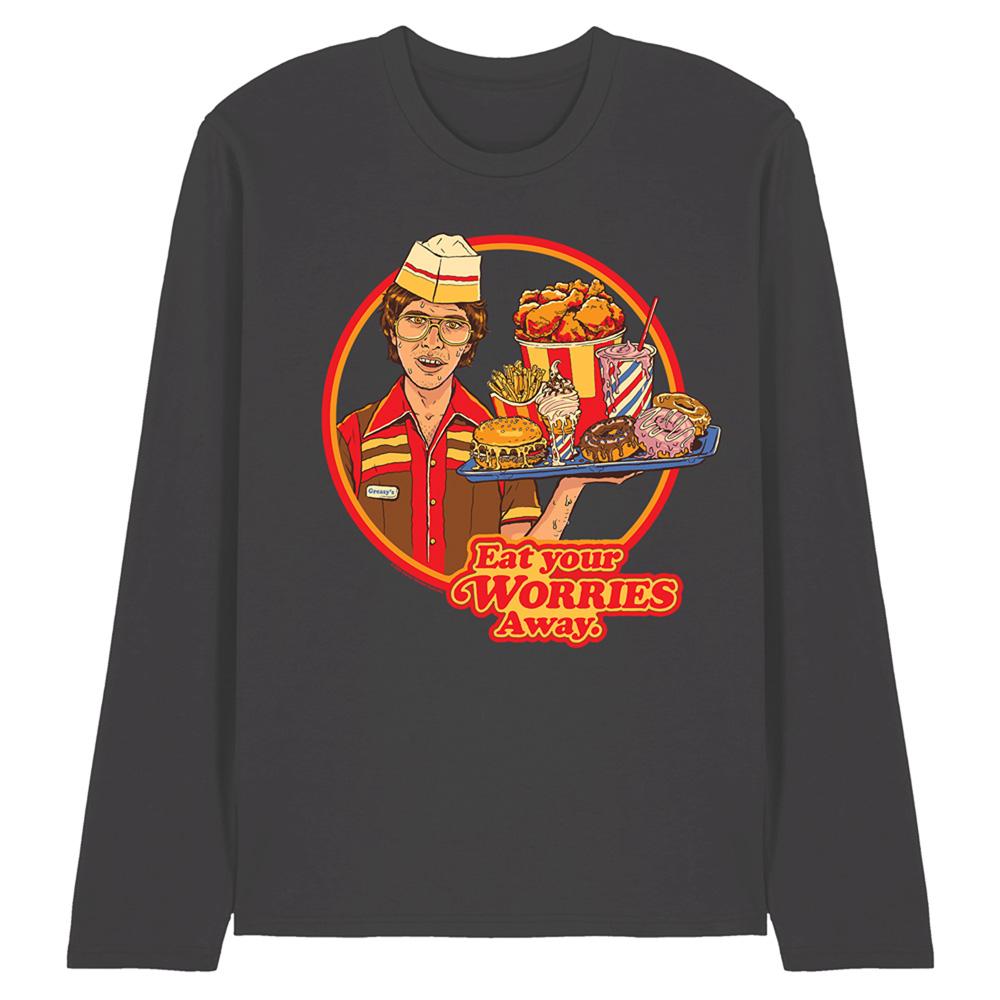 Steven Rhodes Unisex Adult Eat Your Worries Long-Sleeved T-Shirt